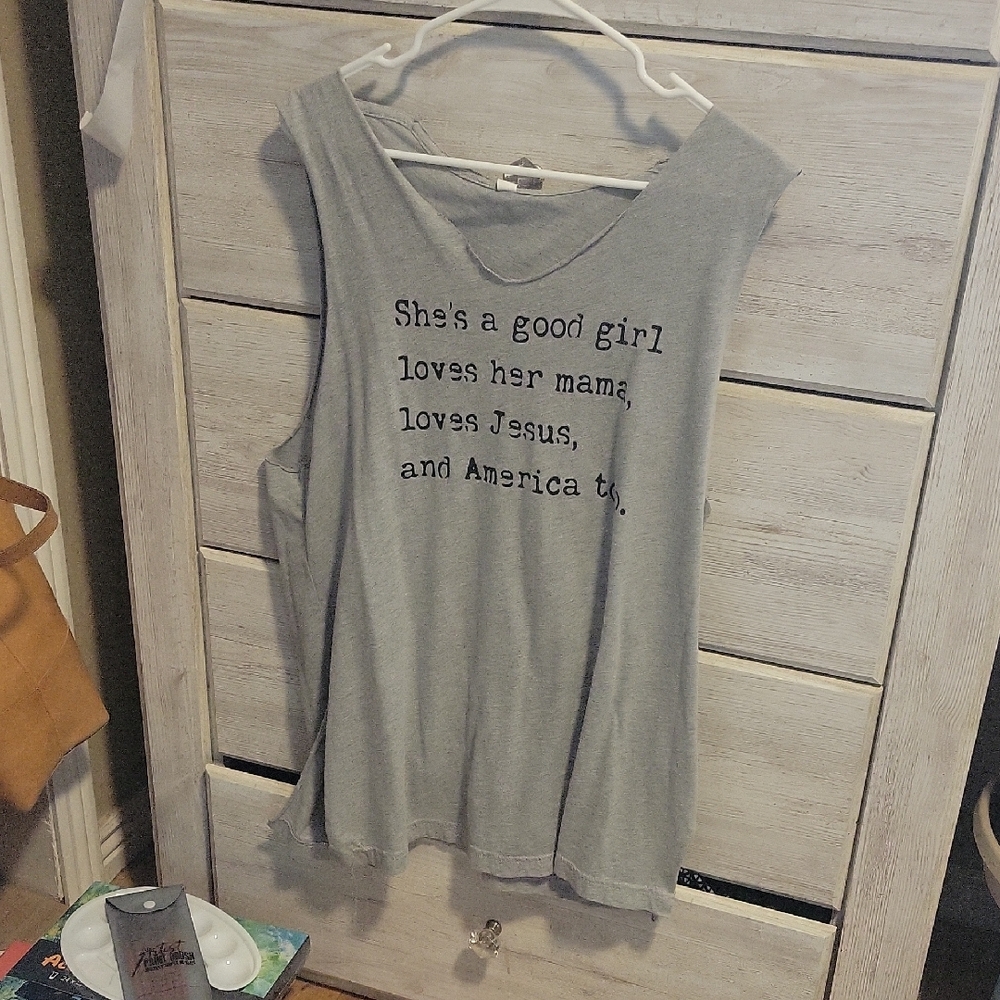 Bella Canvas Gray Sleeveless Muscle Tee Relaxed Fit